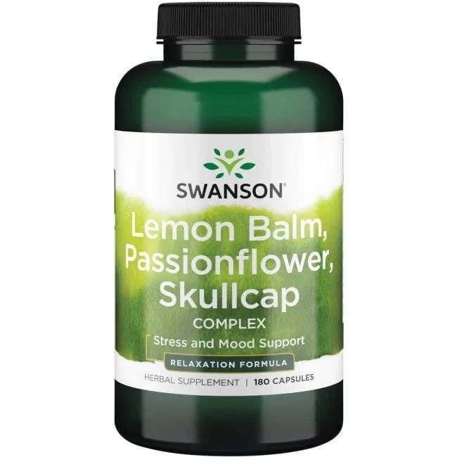 Zitronenmelisse, Passionsblume & Skullcap Komplex 180 Kapseln Swanson