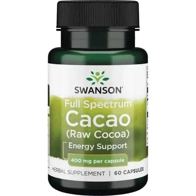 Vollspektrum Kakao Rohkakao 400 mg 60 Kapseln Swanson