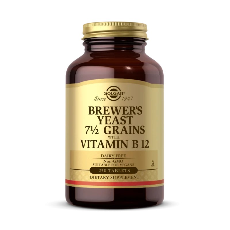 Bierhefe 7 1/2 Körner mit Vitamin B12 250 Tabletten Solgar