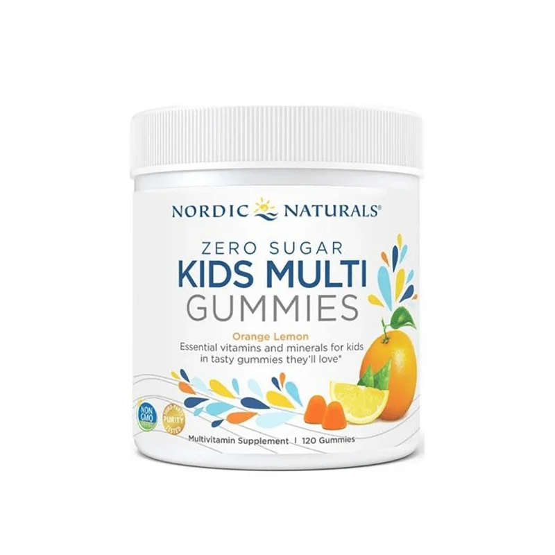 Kids Multi Zero Sugar Orange Lemon 120 Gels Nordic Naturals