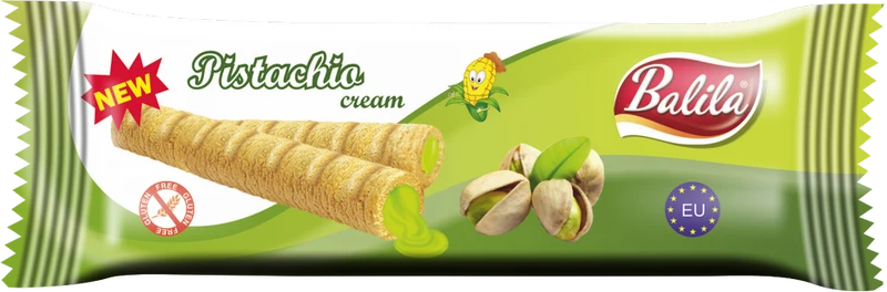 Glutenfreie Maismehlröllchen mit Pekannuss-Sahne-Geschmack 18 g - BALILA