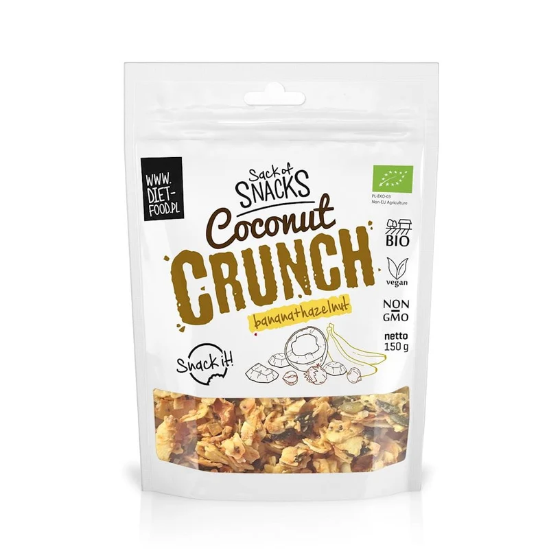 CRUNCHES MIT COCONUT, BANANEN UND FRISCHEN NÜSSEN BIO 150 g - DIET-NAHRUNG