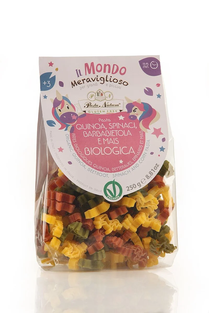 MAKARON (ZUCKER DREI-FARBE) FÜR KINDER GUTENFREI BIO 250 g - PASTA NATURA