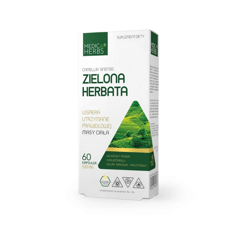 MEDICA HERBS Grüner Tee 520mg, 60 Kapseln.