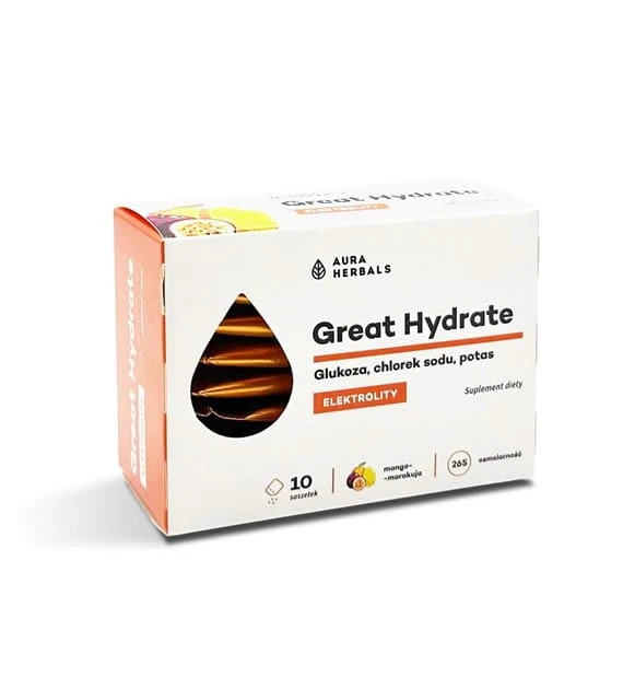 Great Hydrate, Mango-Maracuja-Elektrolyte, Beutel 10 Stück.