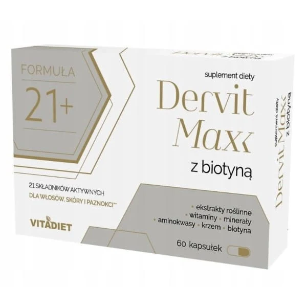 Vitadiet Dervit MAXX mit Biotin 60 Kapseln. Für Haare