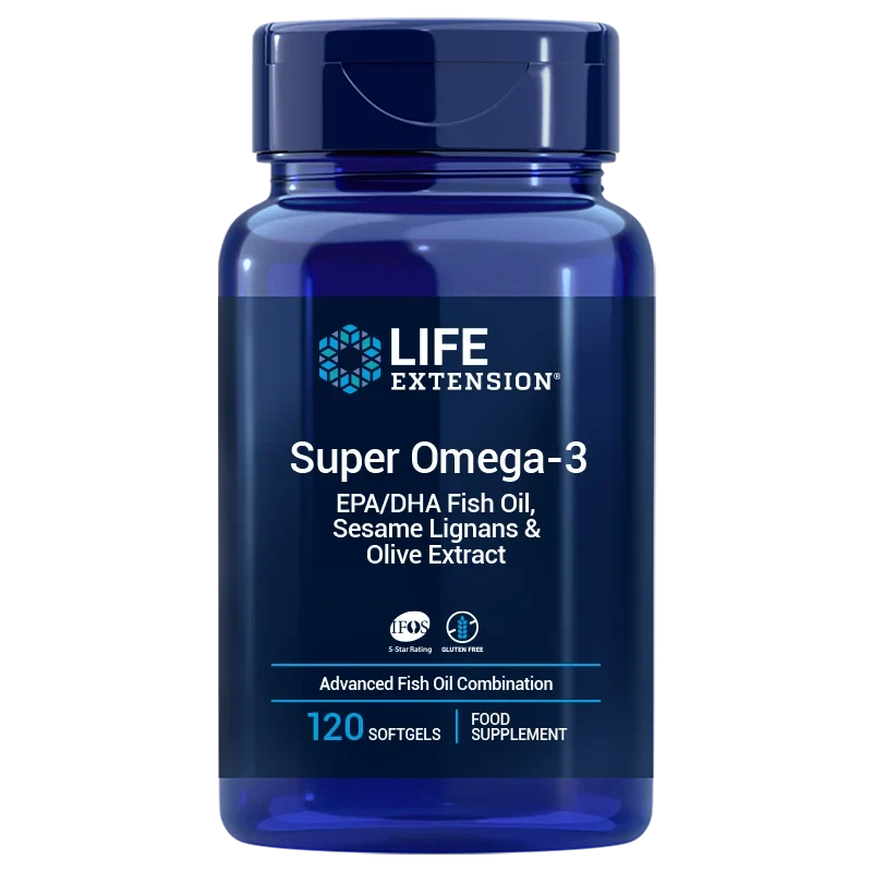 LIFE EXTENSION Super Omega-3 EPA/DHA mit Sesam-Lignanen und Olivenextrakt (120 Weichkapseln)