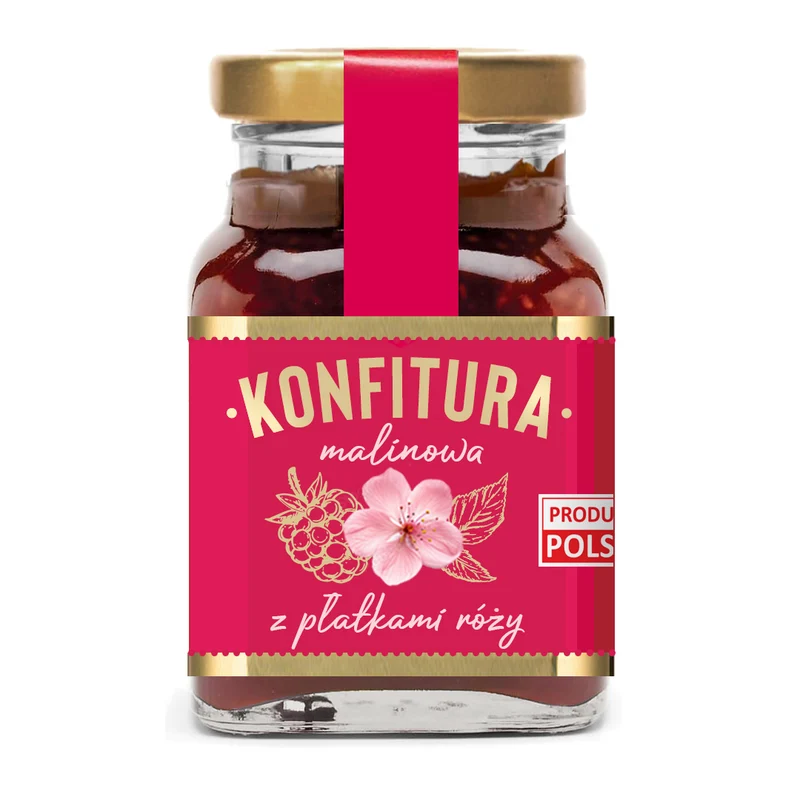 Himbeerkonfitüre mit Rosenblättern 170g POLSKA RÓŻA