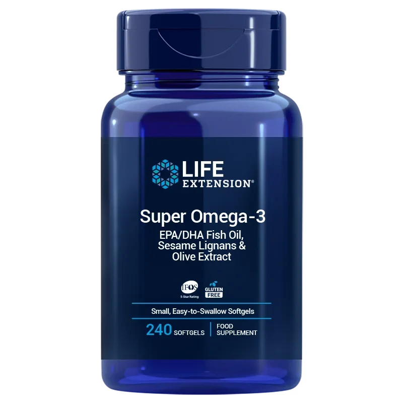 LIFE EXTENSION Super Omega-3 EPA/DHA mit Sesam-Lignanen und Olivenextrakt EU (240 Kapseln).