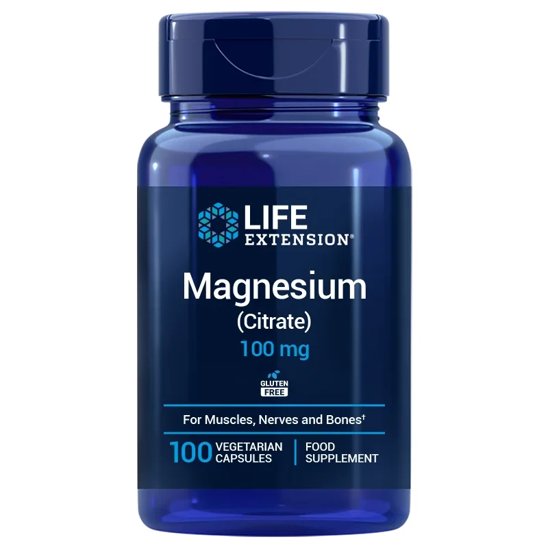 LIFE EXTENSION Magnesiumcitrat - Magnesium 100 mg EU (100 Kapseln).