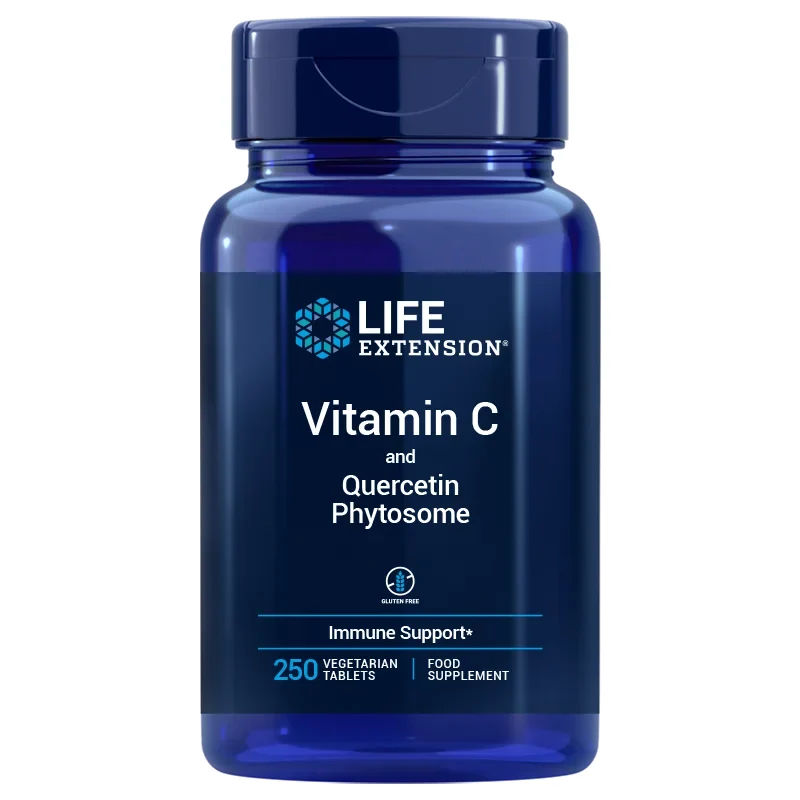 LIFE EXTENSION Vitamin C und Quercetin Phytosom EU (250 Tabletten).