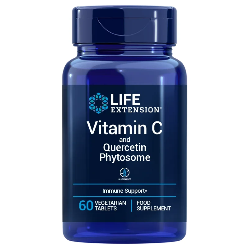 LIFE EXTENSION Vitamin C und Quercetin Phytosom EU (60 Tabletten).