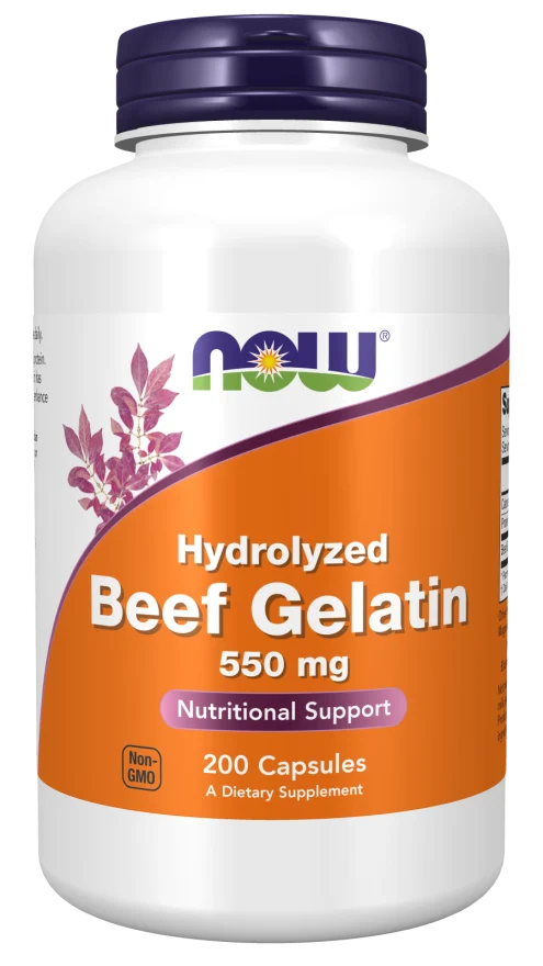 NOW FOODS Rindfleischgelatine - Rindfleischgelatine 550 mg (200 Kapseln).