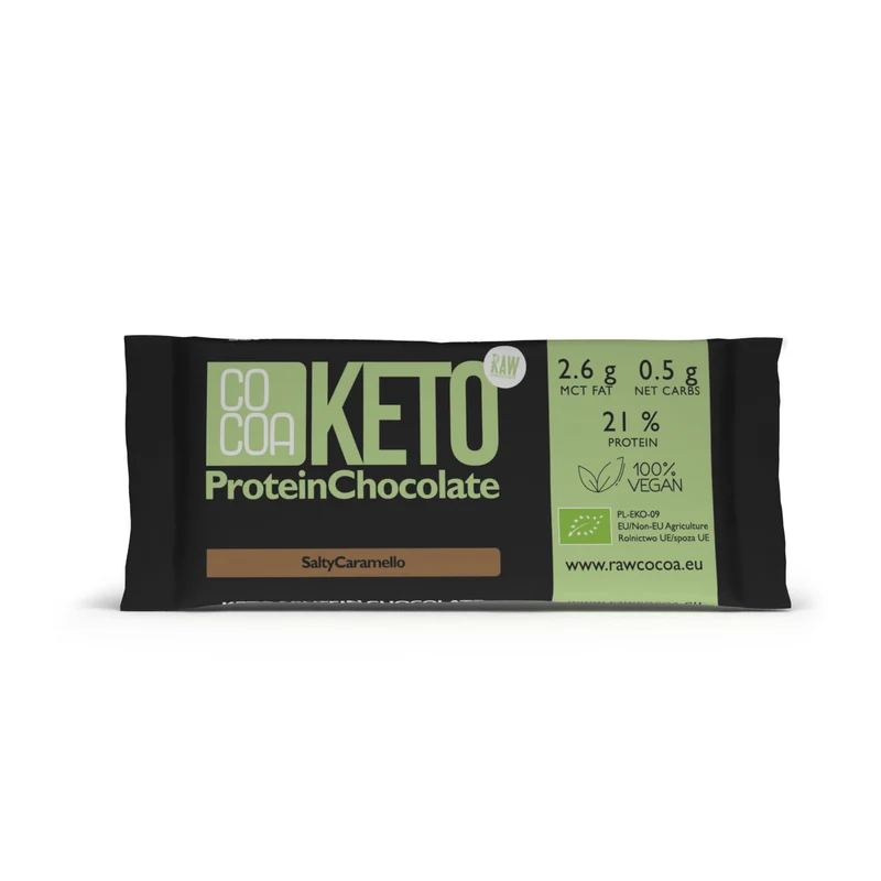 Gesalzenes Karamell mit Geschmack KETO PROTEIN CHOCOLATE BIO 40 g - COCOA