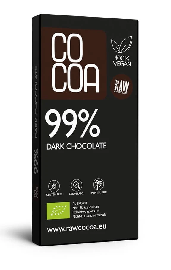 DUNKELSCHOKOLADE 99% GLUTENFREI BIO 50 g - COCOA