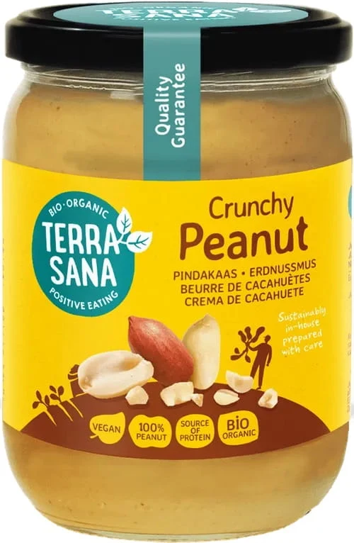 CRUNCHY geröstete Erdnusscreme BIO 500 g - TERRASANA