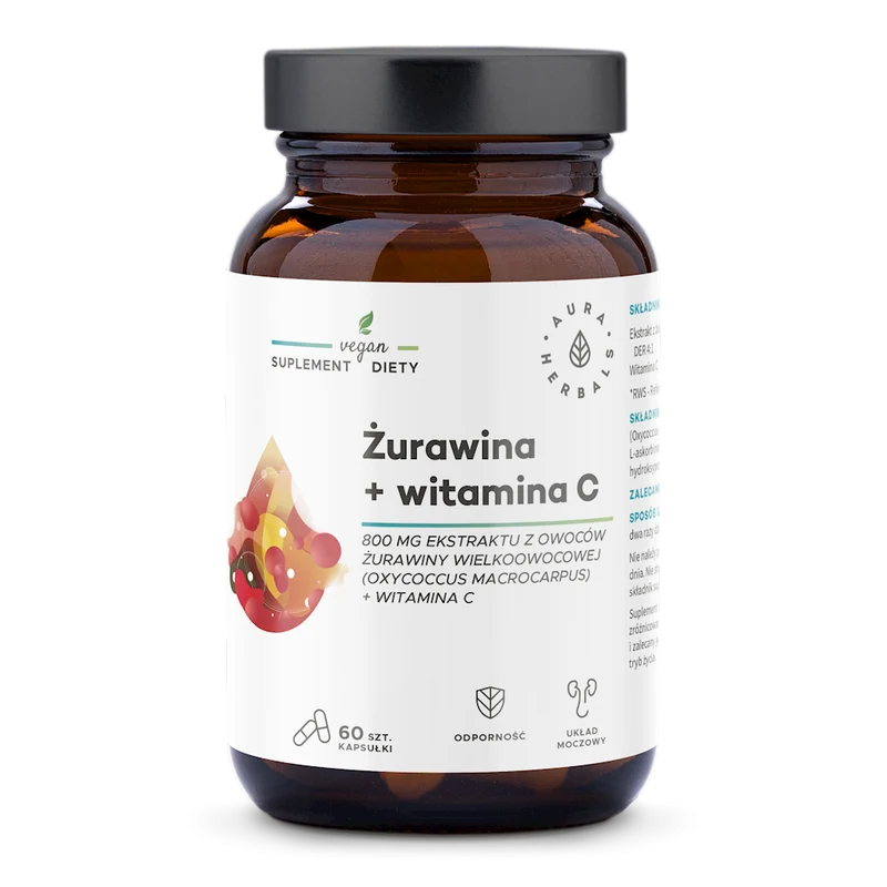 Cranberry 800 mg + Vitamin C 200 mg (60 Kapseln) Aura Herbals