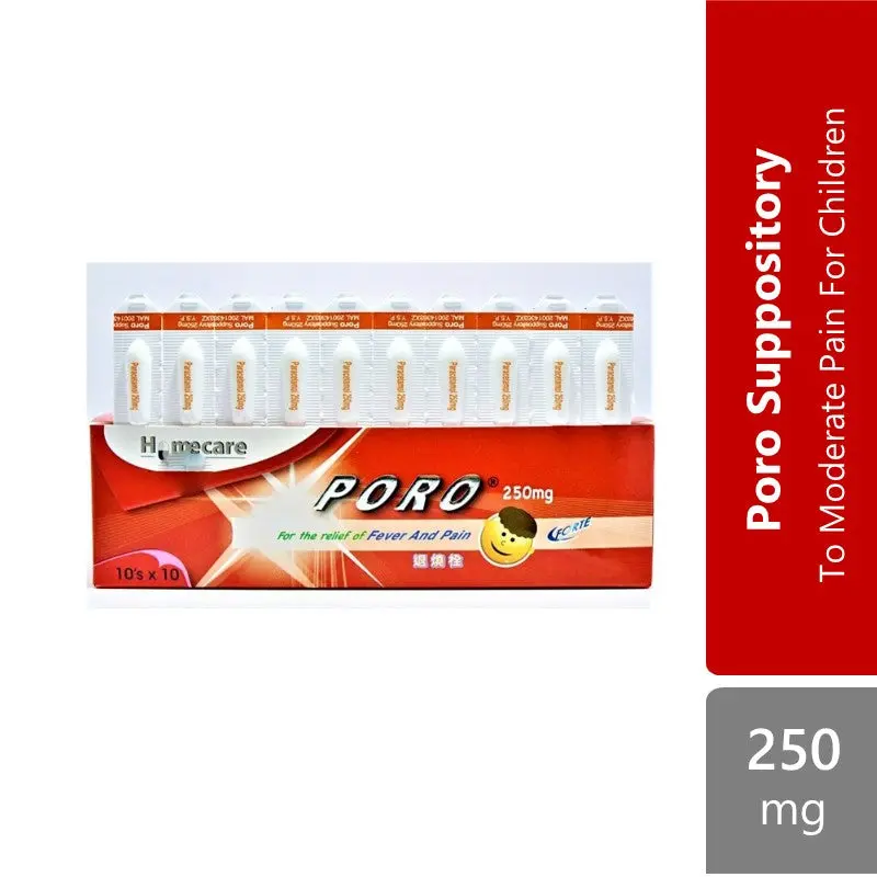 Homecare Poro Suppository 250mg 10x10s