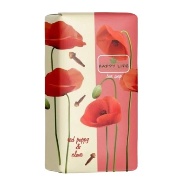 Happy Life Toilettenseife Roter Mohn 180 g
