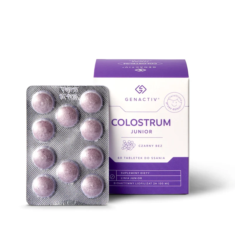 GENACTIV Colostrum Junior Holunder 100mg 60 Lutschtabletten - bioaktives Lyophilisat 2h