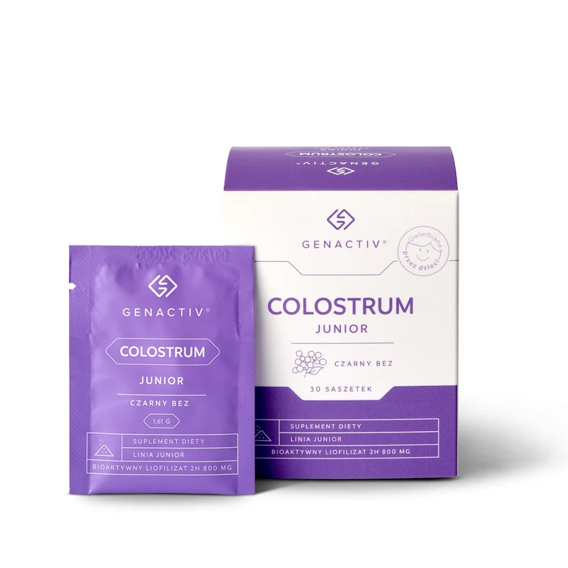 GENACTIV Colostrum Junior Holunderbeere Beutel 800mg 30 Beutel. - bioaktives Lyophilisat 2h