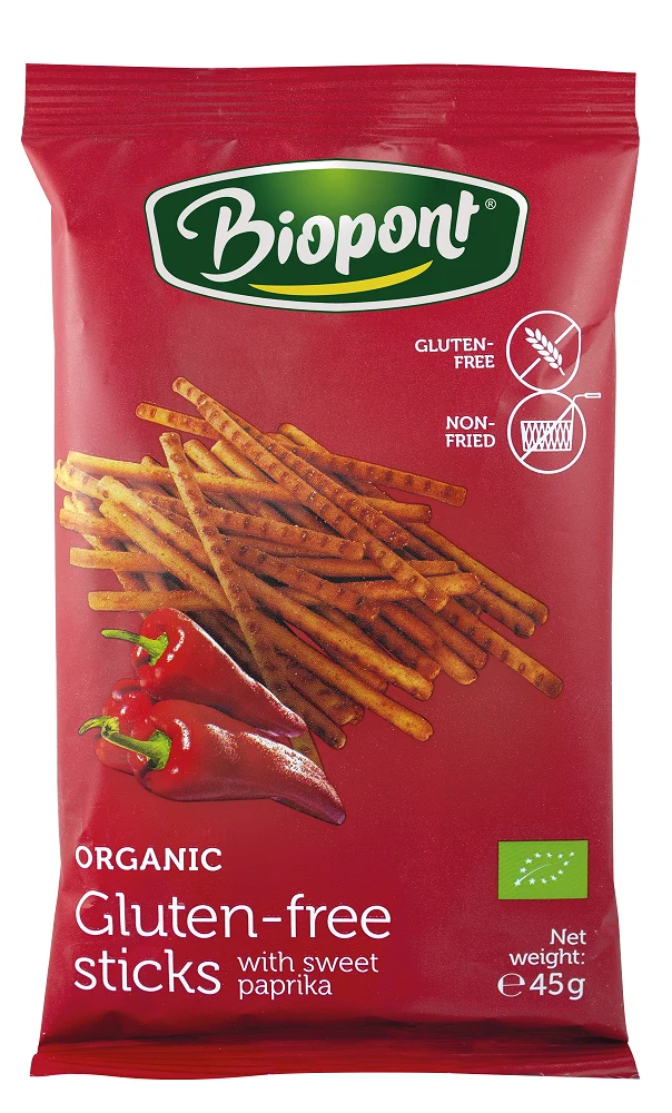 Glutenfreie Paprikastangen BIO 45 g - BIOPONT