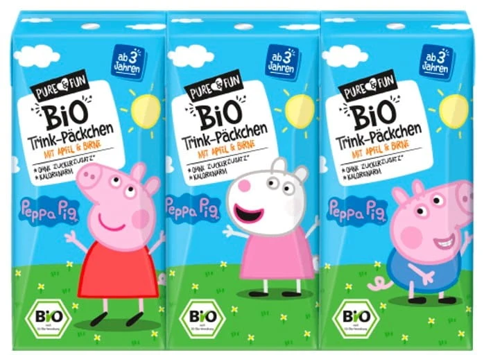 Apfel-Birnen-Getränk BIO 3 x 200 ml Peppa Pig