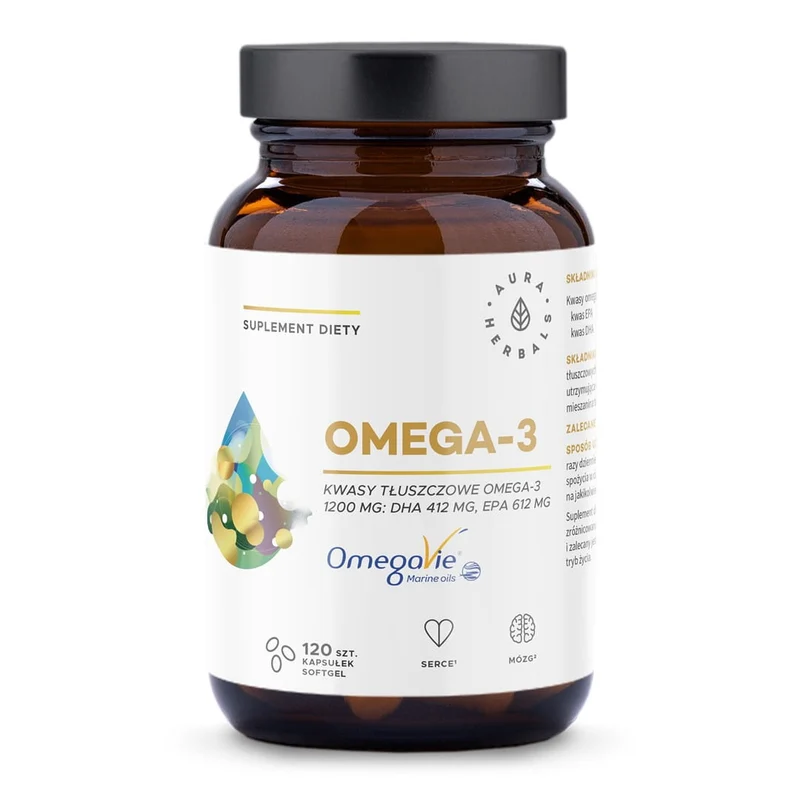 Omega-3 1200 mg, Weichkapseln 120 Stk. Aura Herbals