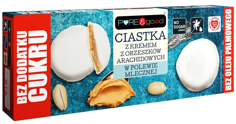 Erdnusscreme-Kekse mit Milchglasur ohne Zuckerzusatz 128g
