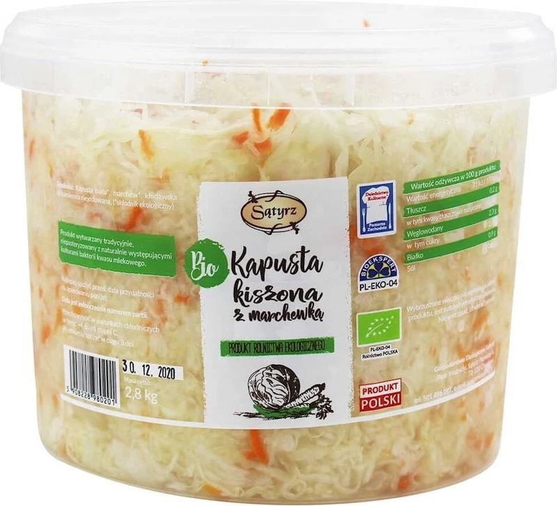 Sauerkraut mit Karotten BIO 2,8 kg (Eimer) - SĄTYRZ