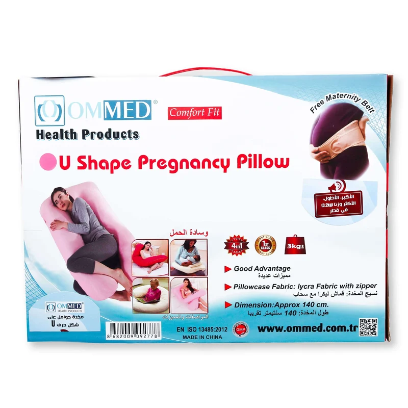 Ommed U Shape Pregnancy Pillow With Free Maternity Belt