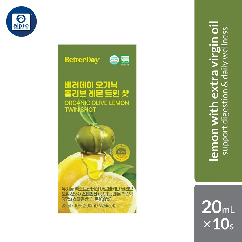 BetterDay Organic Olive (Lemon / Tomato) Twin Shot 20mL ×10s | Support Digestion & Daily Wellness