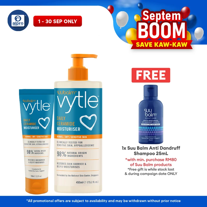 Suu Balm Vytle™ Daily Ceramide Moisturiser 100mL | Lightweight pH-Balanced Moisturiser for Sensitive Skin, Babies & Adul