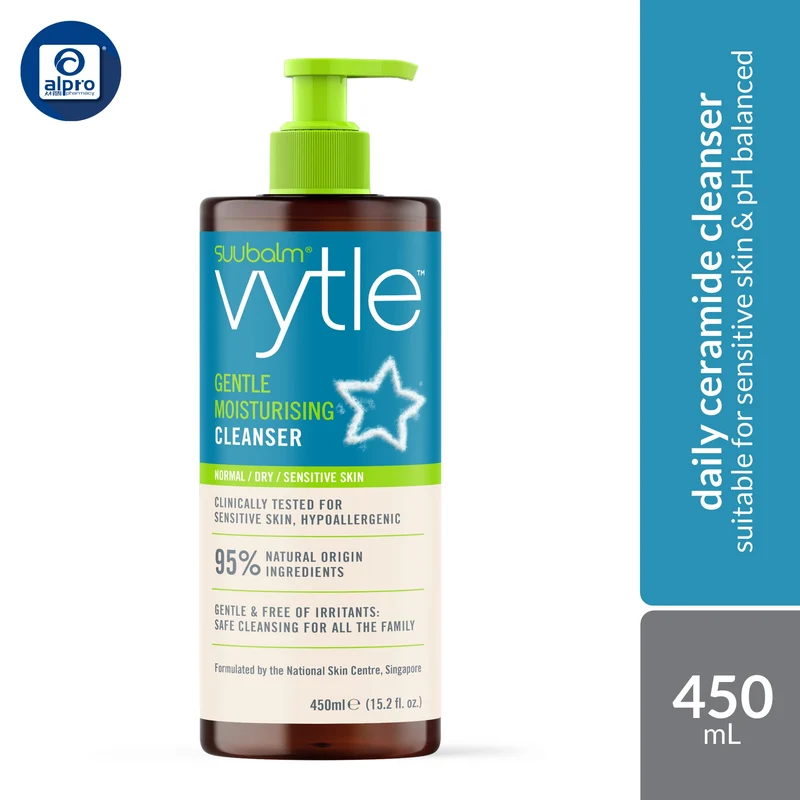 Suu Balm Vytle™ Gentle Moisturising Cleanser 450mL | Mild, pH-Balanced Cleanser for Sensitive Skin, Babies & Adults
