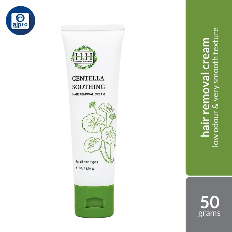Herb & Health Centella Soothing Hair Removal Cream 50g | Low Odour & Very Smooth Texture