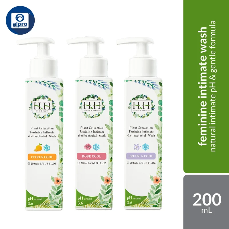Herb & Health Plant Extraction Feminine Intimate Wash (Citrus Cool / Rose Cool / Freesia Cool) 200mL | Natural Intimate