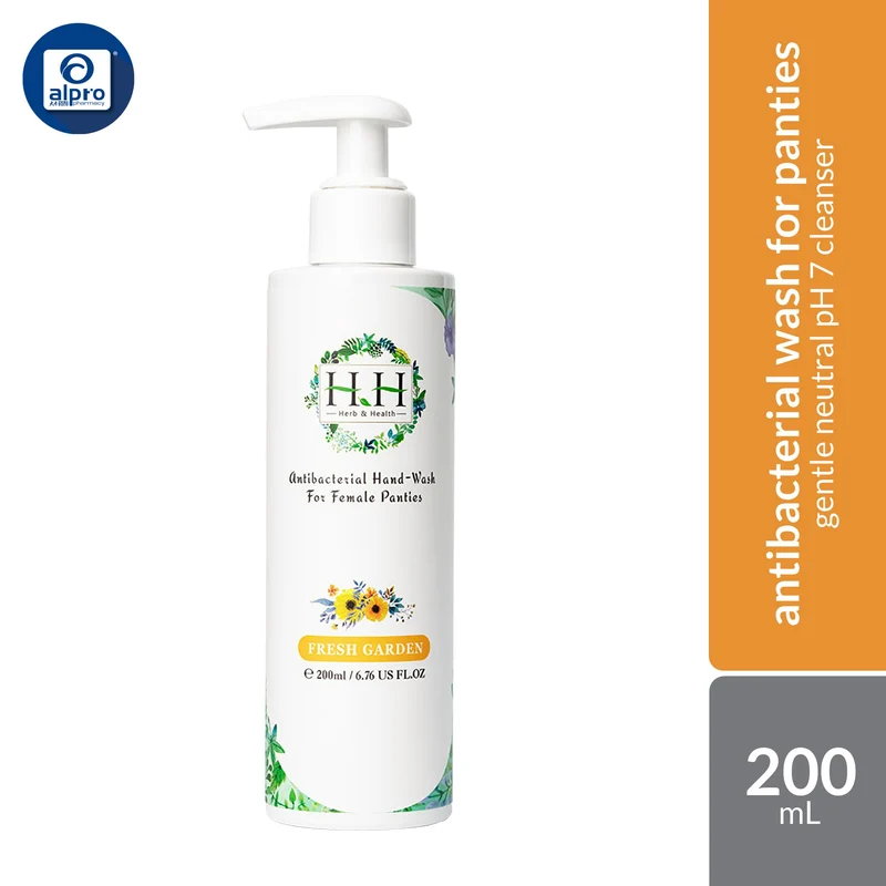 Herb & Health Antibacterial Hand-Wash For Female Panties Fresh Garden 200mL | Gentle Neutral pH 7 Cleanser