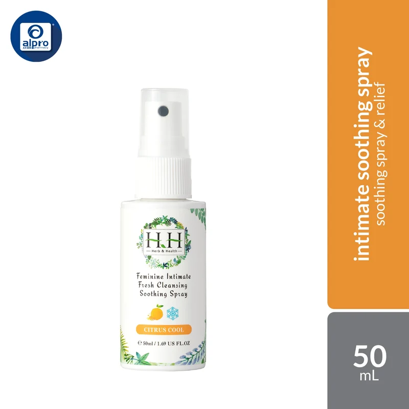 Herb & Health Feminine Intimate Fresh Cleansing Soothing Spray (Citrus Cool) 50mL | Soothing & Discomfort Relief
