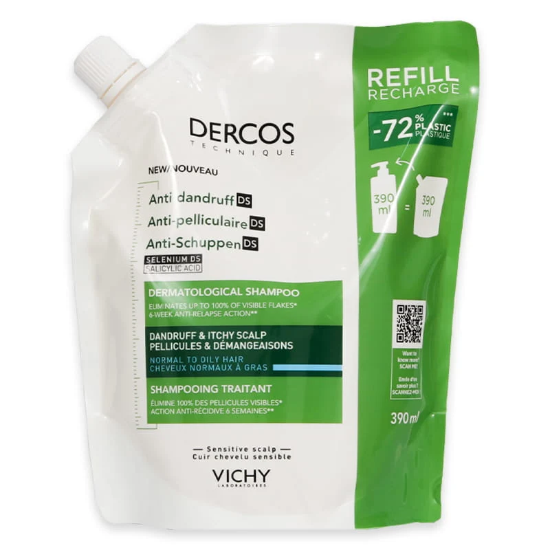 Vichy Dercos Anti Dandruff Shampoo Normal To Oily Refill 390ml