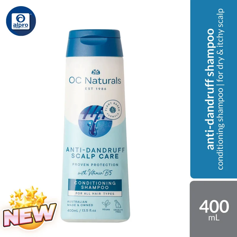 OC Naturals Scalp Care Anti Dandruff Conditioning Shampoo 400mL | Suitable for Dry & Itchy Scalp