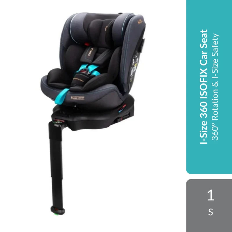 Crolla I-Size 360 ISOFIX Car Seat Tiffany Blue 1s | 360° Rotation & I-Size Safety For Secure Travel