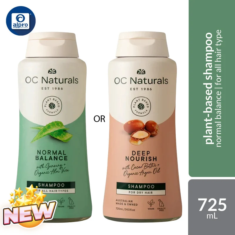 OC Naturals Shampoo (Normal Balance / Deep Nourish) 725mL | Plant-Based Formula