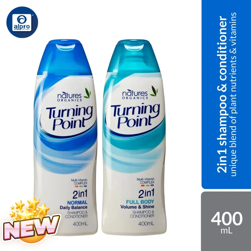 Nature Organics Turning Point 2in1 Shampoo & Conditioner (Normal Daily Balance / Full Body Volume & Shine) 400mL