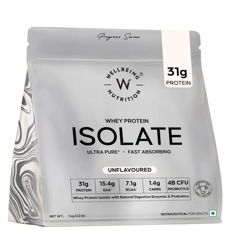 Whey Protein Isolate 31g | 1kg | 4B CFU Probiotics | Unflavoured