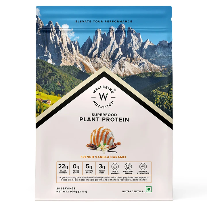 Plant Protein 22g | 907g | 3B CFU Probiotics | French Vanilla Caramel