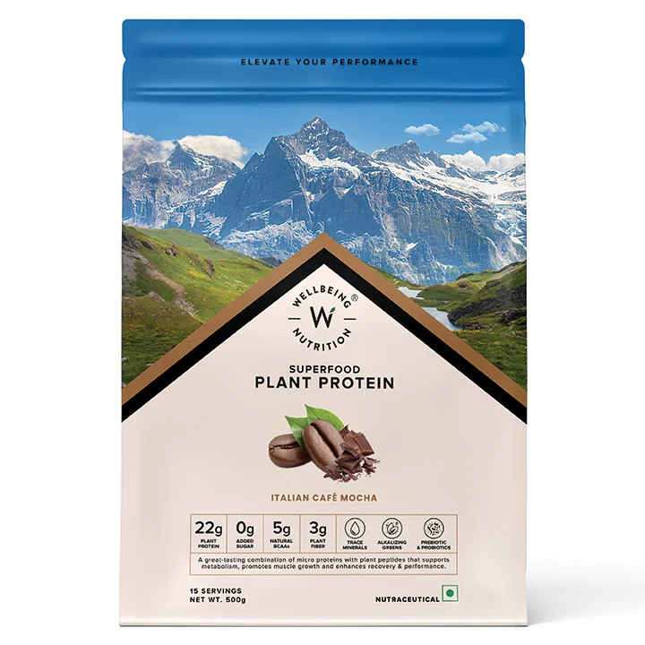 Plant Protein 22g | 500g | 3B CFU Probiotics | Italian Cafe Mocha