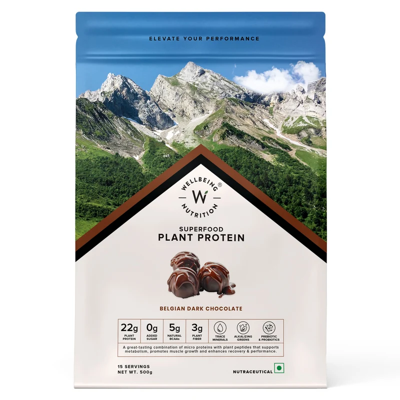 Plant Protein 22g | 500g | 3B CFU Probiotics | Belgian Dark Chocolate
