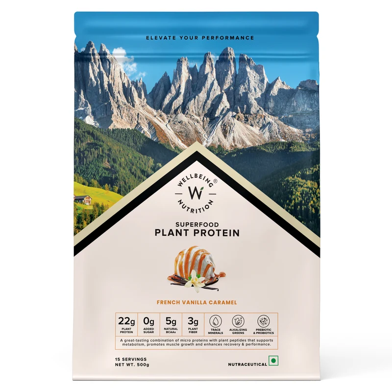 Plant Protein 22g | 500g | 3B CFU Probiotics | French Vanilla Caramel