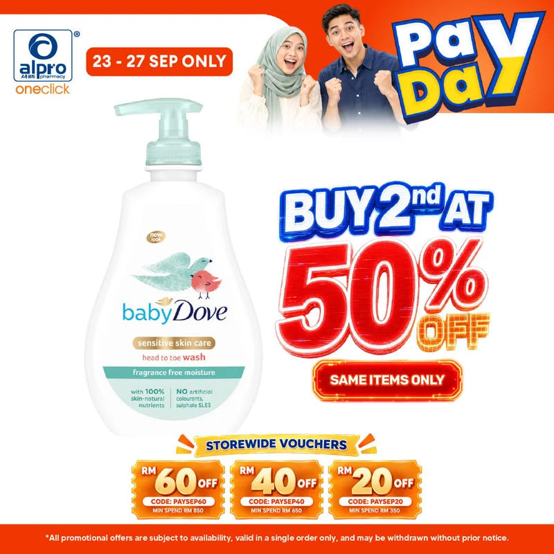 Baby Dove Head-To-Toe Wash Sensitive Skin Care 400mL | Fragrance-Free & Hypoallergenic Baby Wash for Sensitive Skin
