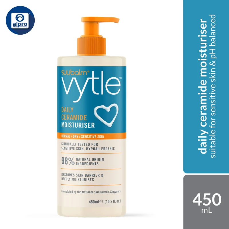 Suu Balm Vytle™ Daily Ceramide Moisturiser 450mL | Lightweight pH-Balanced Moisturiser for Sensitive Skin, Babies & Adul